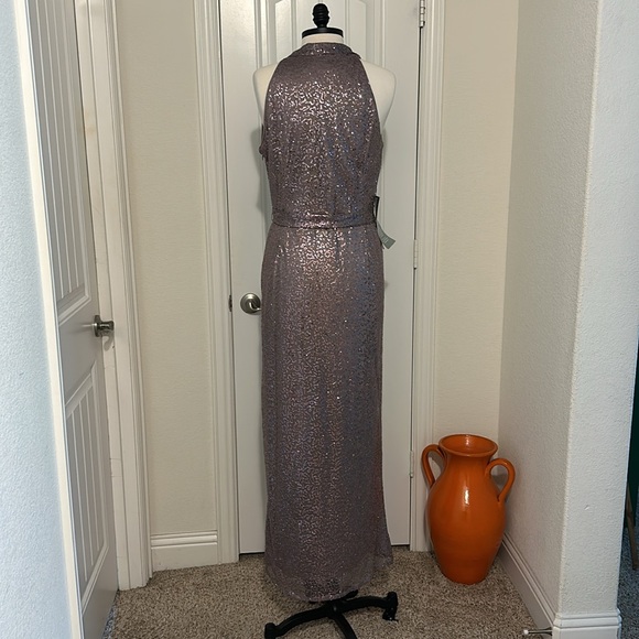 Lilac Metallic Halter Style Formal - Picture 6 of 11